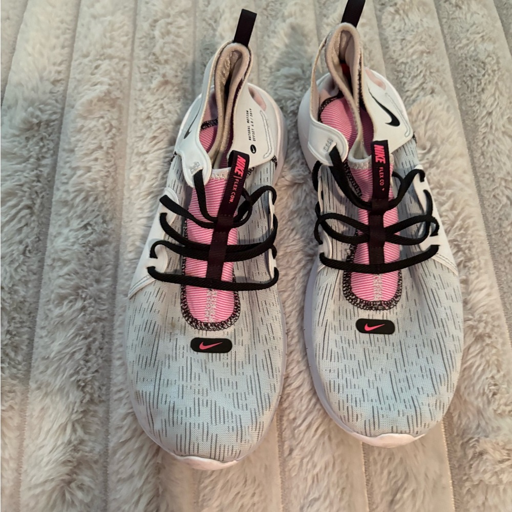 Nike Women's Athletic Shoes - White and Pink with Black Accents